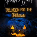 jack-o-lantern in the dark under the hunter's moon.